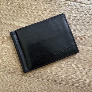 NWOT CAVALIERI Black Leather Bi-Fold Wallet